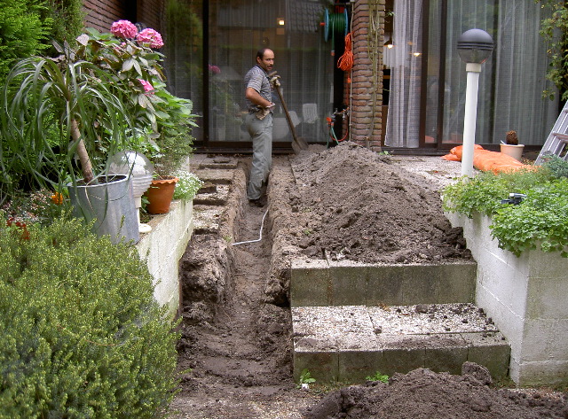 Rioolaanleg tuin