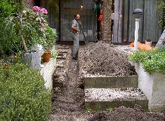Rioolaanleg tuin