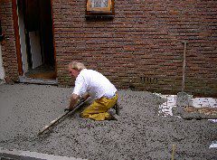 afrijen van de vloer uitbouw